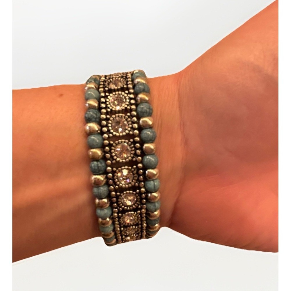 Park Lane Bracelet Adjust To Fit Beaded Rhinestone Native Neutral NWT‎